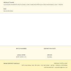 Colgador Adherente Reutilizable Con 3 Ganchos Móviles Acero Inoxidable 1293-7 Inofix