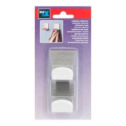 Colgador Adhesivo Blanco Con Base Ade Acero Inoxidable (Blister 2 Uds)