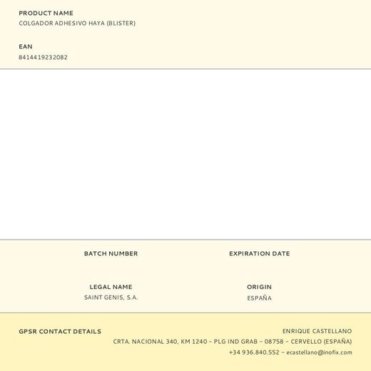 Colgador Adhesivo Haya (Blister)