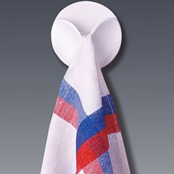 Colgador Adhesivo Paños De Cocina, Blanco, Blister 2 Uds