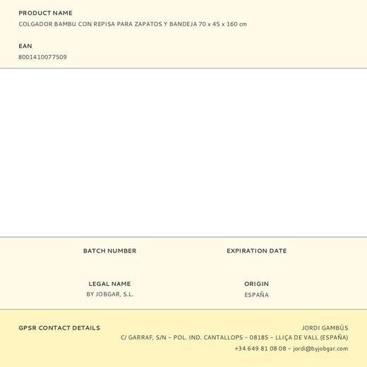 Colgador Bambu Con Repisa Para Zapatos Y Bandeja 70 X 45 X 160 Cm