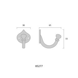 Colgador Base Lanza Hierro Negro