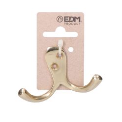 Colgador Doble De Latón Pulido 7,5 X 5 Cm