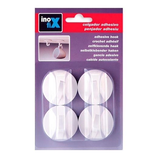Colgador Gancho Adhesivo Blanco 2179-2-000 (Blister 4 Unid.) Inofix