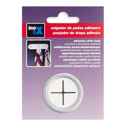 Colgador Paños Cocina Redondo Adhesivo Cromo Mate2089-7-000 (Blister) Inofix