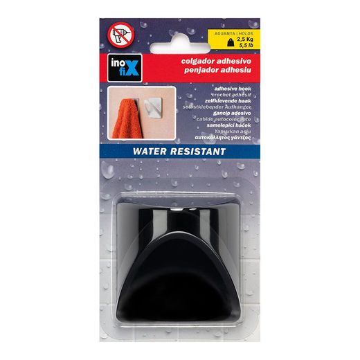 Colgador Resistente Al Agua Modelo Cinta Negro Mate (Blister)