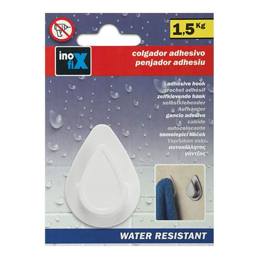 Colgador Resistente Al Agua Modelo Gota Blanco (Blister)