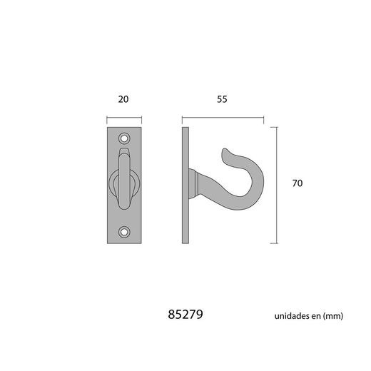 Colgador Techo Hierro Negro
