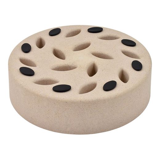 Comedero Bambú, Slow, Beige, 1430 Ml, Ø21,5 X 21,5 X 6 Cm