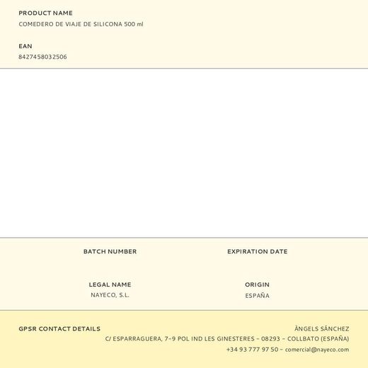 Comedero De Viaje De Silicona 500 Ml