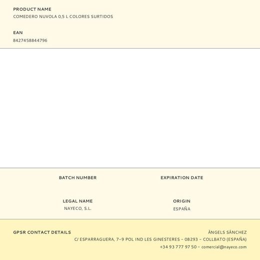 Comedero Nuvola Colores Surtidos 0,5 L