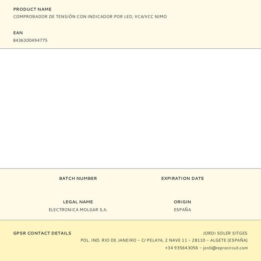 Comprobador De Tensión Con Indicador Por Led, Vca/Vcc Nimo