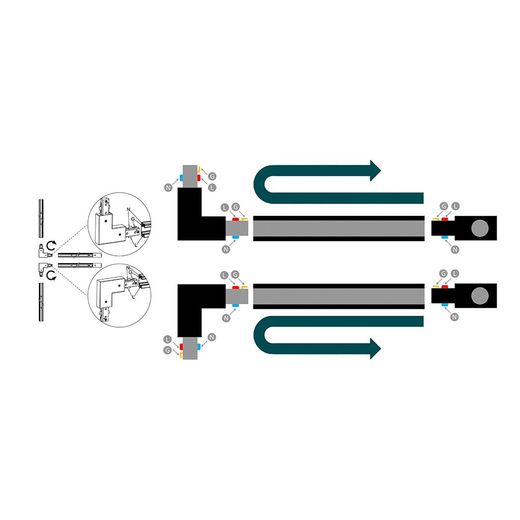 Conector En L Sentido Horario Easylink, Negro