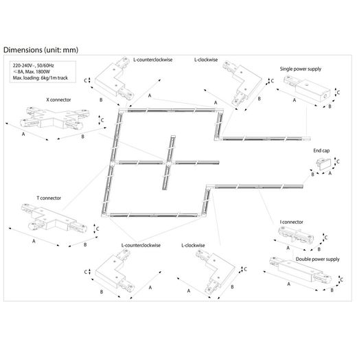 Conector En T Easylink, Negro