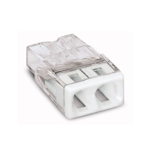 Conector Rápido 2 Vias, Ø Maximo 2,5 Mm², Transparente / Blanca