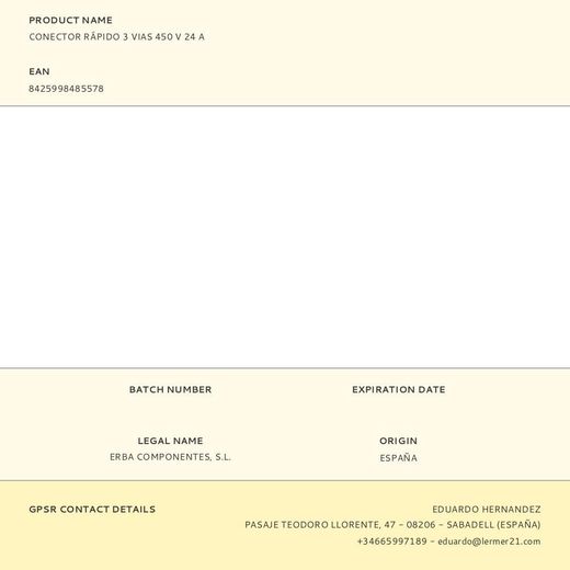 Conector Rápido 3 Vias 450 V 24 A