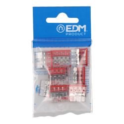 Conector Rápido 4 Vias, Ø Maximo 2,5 Mm², Transparente / Roja, 10 Uds