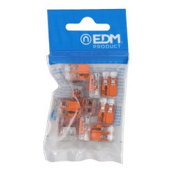 Conector Rápido Con Palanca 2 Vias, Ø Maximo 4 Mm²,  450 V , 32 A, Transparente, 13,2 X 18,6 X 8,4 Mm, 10 Uds