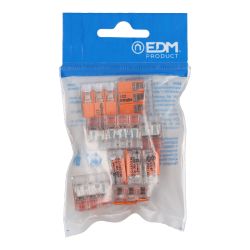 Conector Rápido Con Palanca 3 Vias, Ø Maximo 6 Mm²,  450 V , 41 A, Transparente, 22,9 X 21,1 X 10,1 Mm, 10 Uds