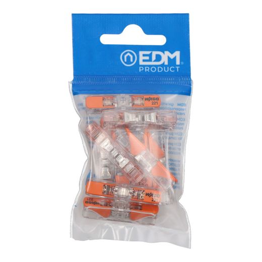 Conector Rápido En Linea Con Palanca 2 Vias, Ø Maximo 4 Mm²,  450 V , 32 A, Transparente, 8,1 X 35,5 X 8,9 Mm, 10 Uds