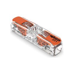 Conector Rápido En Linea Con Palanca 2 Vias, Ø Maximo 4 Mm²,  450 V , 32 A, Transparente, 8,1 X 35,5 X 8,9 Mm