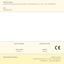 Conector Rápido En Linea Con Palanca 2 Vias, Ø Maximo 4 Mm²,  450 V , 32 A, Transparente, 8,1 X 35,5 X 8,9 Mm