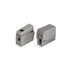 Conector Rápido En Linea Presilla 2 Vias, 1 Rígido + 1 Rígido, Semirígido O Flexible, Ø Máximo 2,5 Mm², Gris