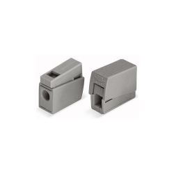 Conector Rápido En Linea Presilla 2 Vias, 1 Rígido + 1 Rígido, Semirígido O Flexible, Ø Máximo 2,5 Mm², Gris