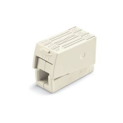 Conector Rápido En Linea Presilla 3 Vias, 2 Rígidos + 1 Rígido, Semirígido O Flexible, Ø Máximo 2,5 Mm², Blanco