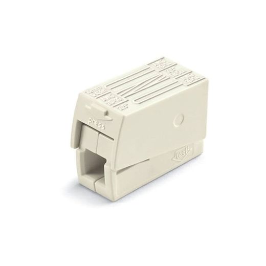 Conector Rápido En Linea Presilla 3 Vias, 2 Rígidos + 1 Rígido, Semirígido O Flexible, Ø Máximo 2,5 Mm², Blanco