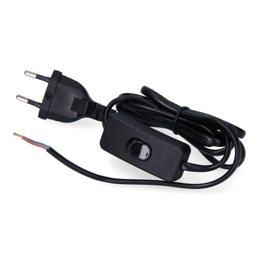 Conexion Con Interruptor 3A 1,5M 2X0,75Mm Manguera Plana Negra Edm