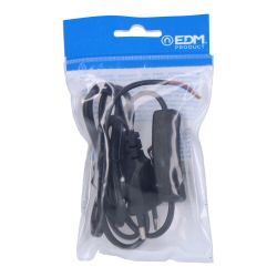 Conexion Con Interruptor 3A 1,5M 2X0,75Mm Manguera Plana Negra Edm