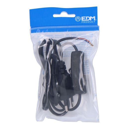 Conexion Con Interruptor 3A 1,5M 2X0,75Mm Manguera Plana Negra Edm