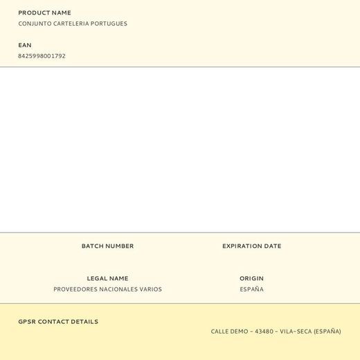 Conjunto Carteleria Portugues
