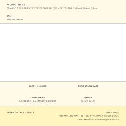 Conjunto De 6 Clips Tipo Pinza Para Sujecion De Toldos  Y Lonas Ø0,44 X 8,3 Cm