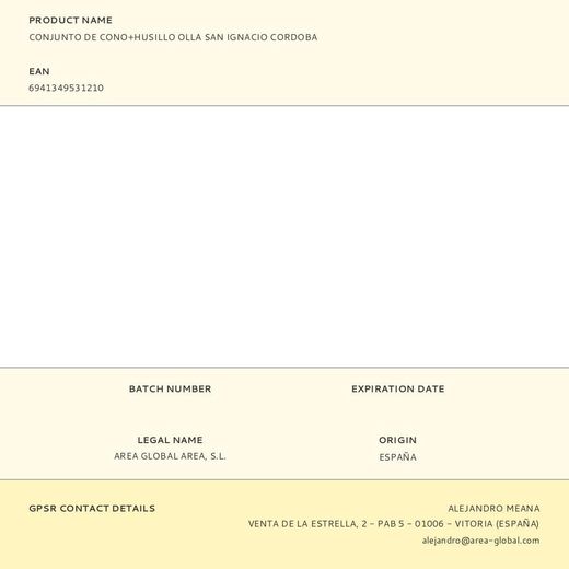 Conjunto De Cono + Husillo Olla Cordoba Con Ancho De Cono 19 Mm