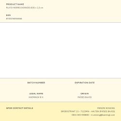 Conjunto De Platos Hierro Dorado Ø35 X 1,5 Cm / Ø30 X 1,5 Cm