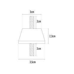 Conjunto Silentblock A35 6,3 X 3,5 Cm