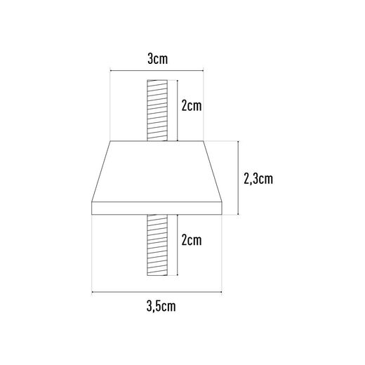 Conjunto Silentblock A35 6,3 X 3,5 Cm