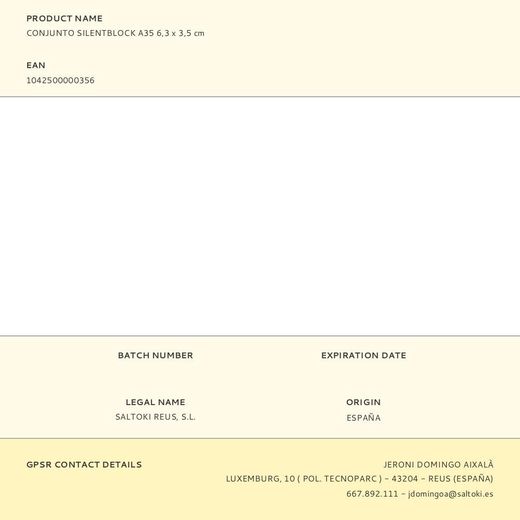 Conjunto Silentblock A35 6,3 X 3,5 Cm