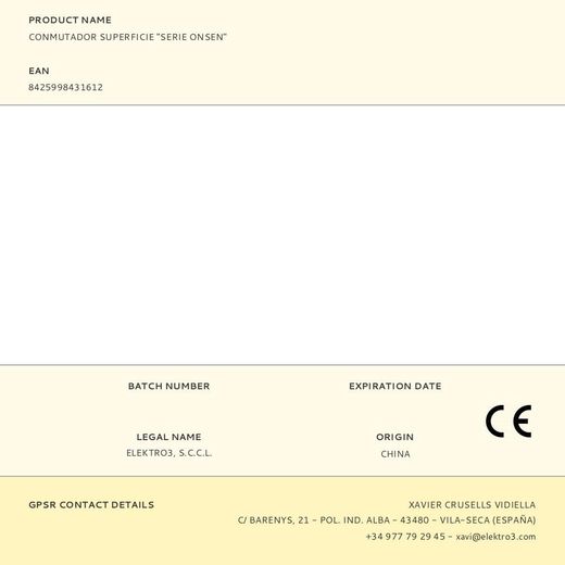 Conmutador Superficie "Serie Onsen"