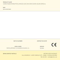 Conmutador/Interruptor Luminoso 10Ax 250V Serie Europa Solera Erp02Ilu