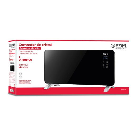 Convector Con Placa De Cristal 2000 W