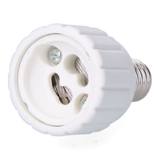 Convertidor De E14 A Gu10, 2 A 230 V, Blanco, Ø33 X 56 Mm (Retractilado)