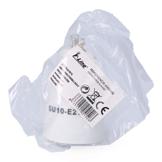 Convertidor De Gu10 A E27, 2 A 230 V, Blanco, Ø35 X 58 Mm (Retractilado)