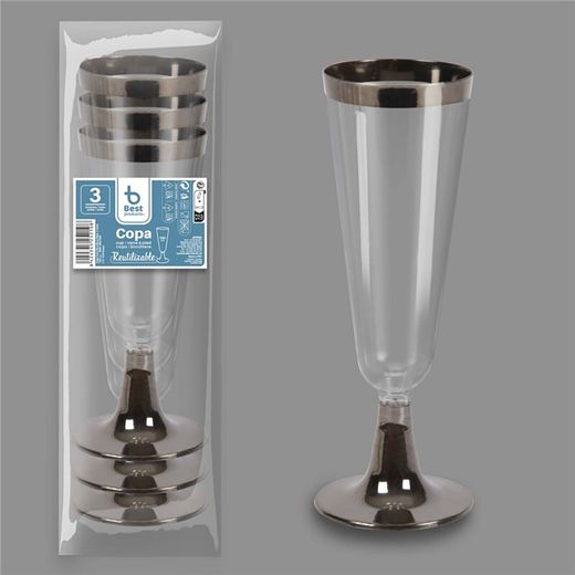 Copa De Cava Reutilizable 150Cc, 3 Uds