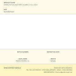 Cordel Rafia Blanco 600/1 Calibre 1,7 Mm X 420 M