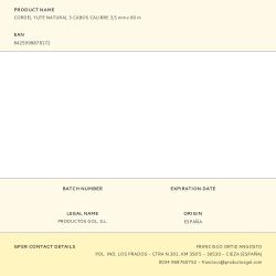 Cordel Yute Natural 3 Cabos Calibre 3,5 Mm X 60 M