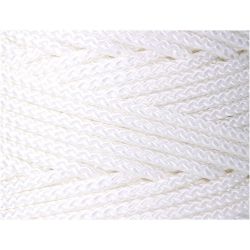 Cordón Trenzado Poliéster Granete Blanco, Calibre 6 Mm X 200 M