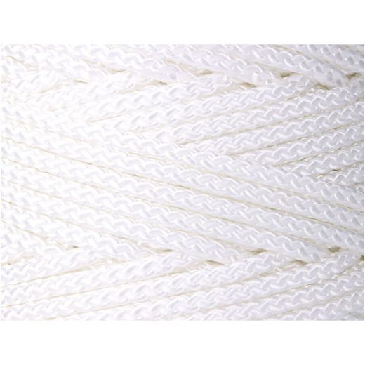 Cordón Trenzado Poliéster Granete Blanco, Calibre 6 Mm X 200 M